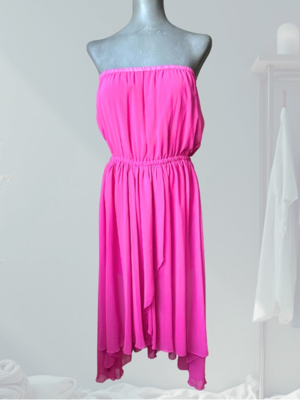 Streetwear Society Strapless Hot Pink High-Low Dress
